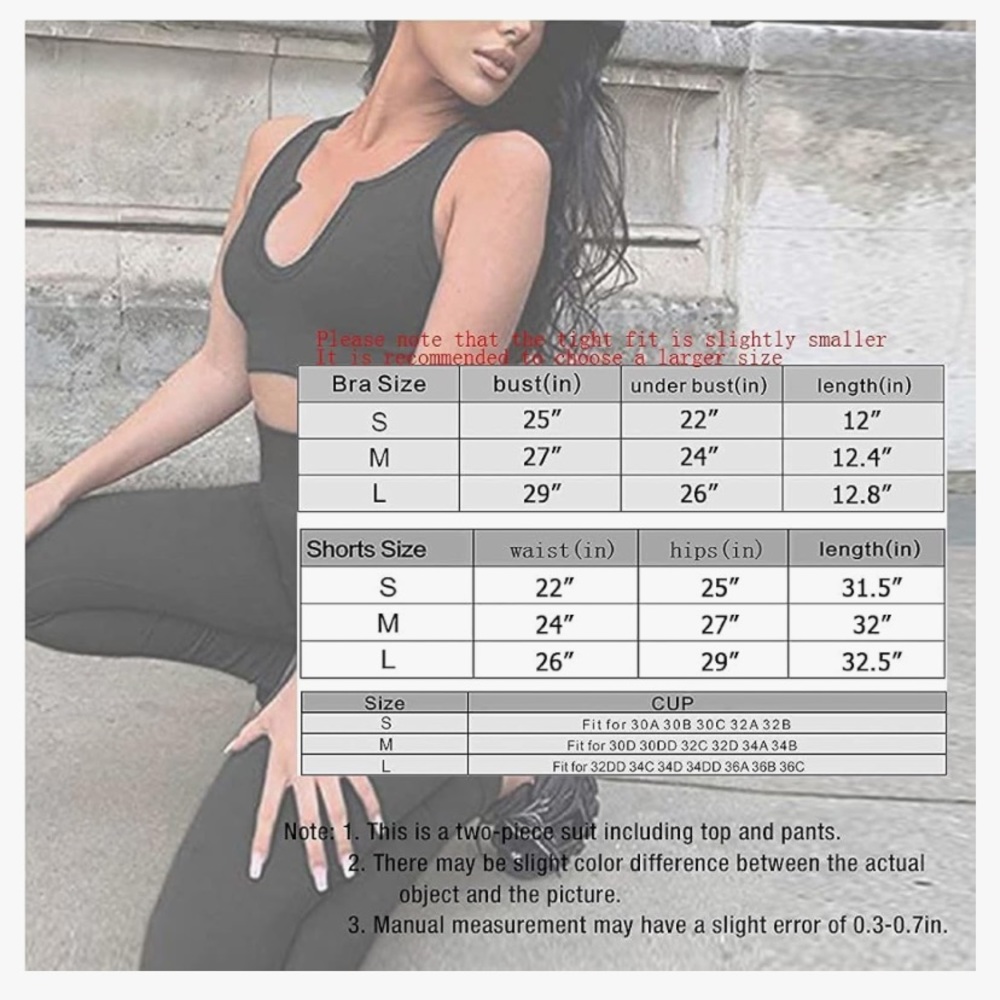 Black Workout Two-Piece Set Ribbed - image 4